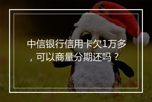 中信银行信用卡欠1万多，可以商量分期还吗？