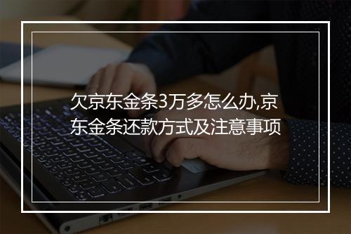 欠京东金条3万多怎么办,京东金条还款方式及注意事项