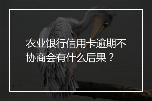 农业银行信用卡逾期不协商会有什么后果？