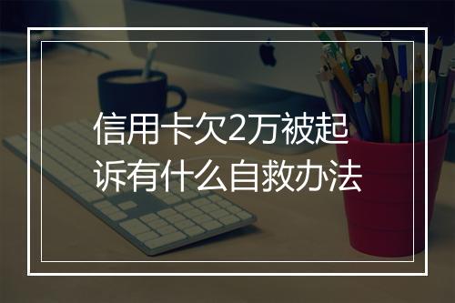 信用卡欠2万被起诉有什么自救办法
