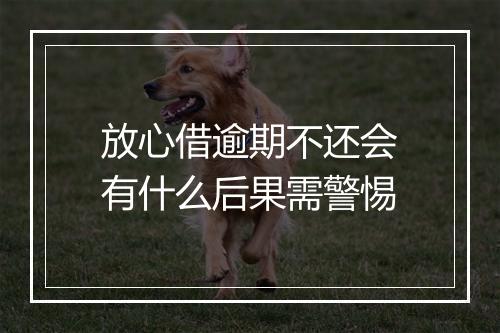 放心借逾期不还会有什么后果需警惕