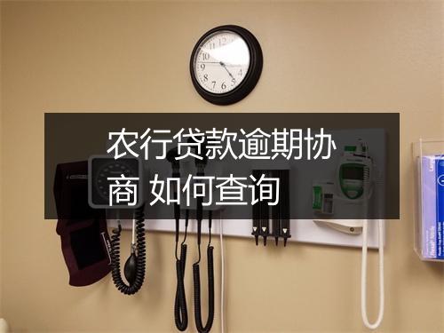 农行贷款逾期协商 如何查询