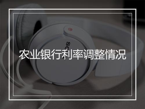 农业银行利率调整情况