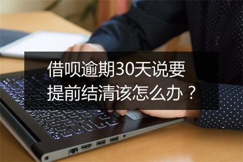 借呗逾期30天说要提前结清该怎么办？