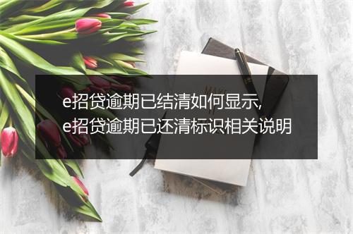 e招贷逾期已结清如何显示, e招贷逾期已还清标识相关说明
