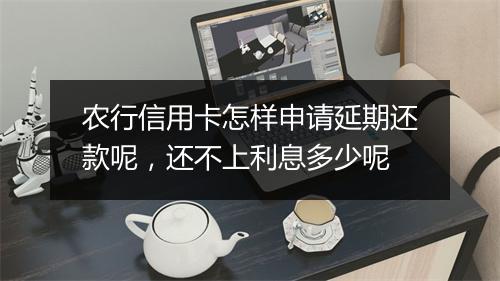 农行信用卡怎样申请延期还款呢，还不上利息多少呢