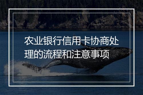 农业银行信用卡协商处理的流程和注意事项