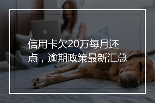 信用卡欠20万每月还点，逾期政策最新汇总