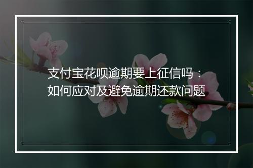 支付宝花呗逾期要上征信吗：如何应对及避免逾期还款问题