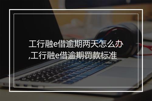 工行融e借逾期两天怎么办,工行融e借逾期罚款标准