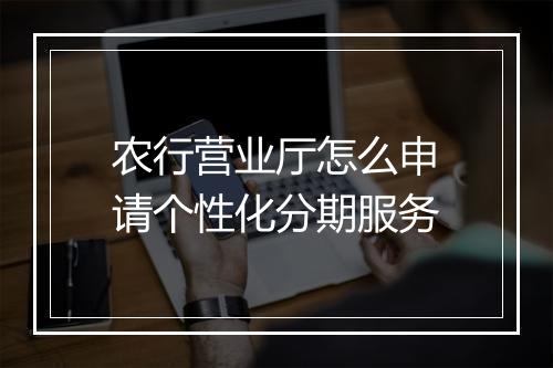 农行营业厅怎么申请个性化分期服务