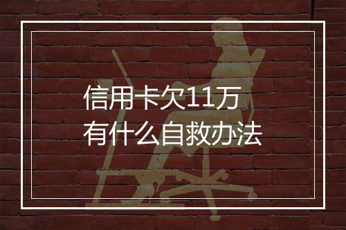 信用卡欠11万有什么自救办法