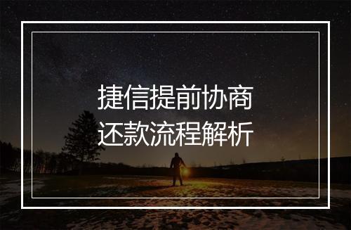 捷信提前协商还款流程解析