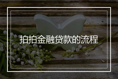 拍拍金融贷款的流程