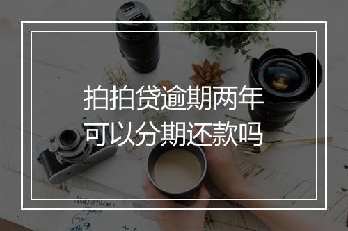 拍拍贷逾期两年可以分期还款吗