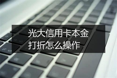 光大信用卡本金打折怎么操作