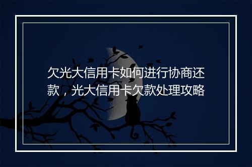 欠光大信用卡如何进行协商还款，光大信用卡欠款处理攻略