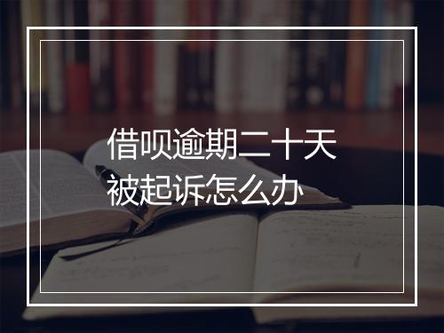 借呗逾期二十天被起诉怎么办