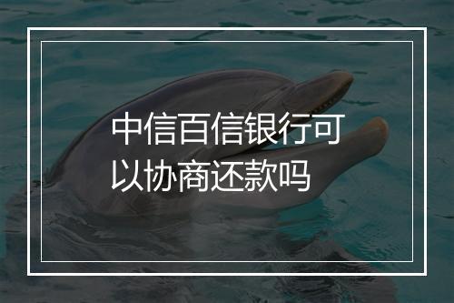 中信百信银行可以协商还款吗