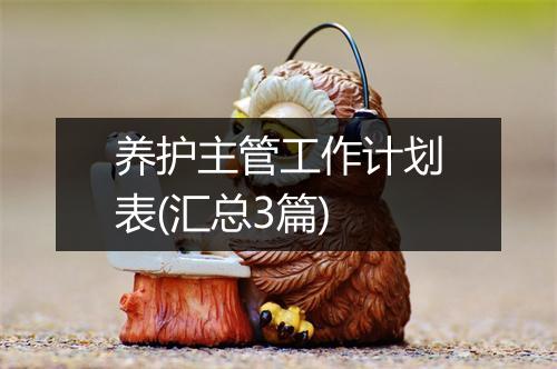 养护主管工作计划表(汇总3篇)