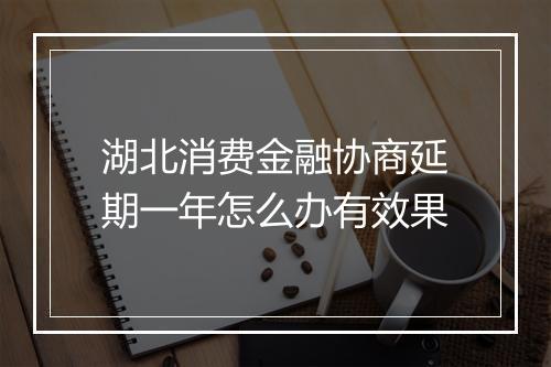 湖北消费金融协商延期一年怎么办有效果