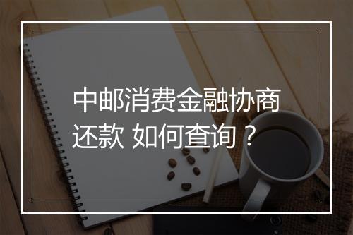 中邮消费金融协商还款 如何查询？