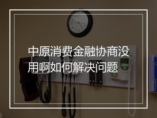 中原消费金融协商没用啊如何解决问题