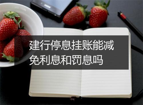 建行停息挂账能减免利息和罚息吗