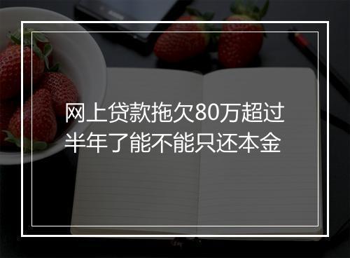 网上贷款拖欠80万超过半年了能不能只还本金