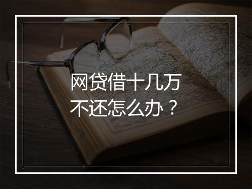 网贷借十几万不还怎么办？