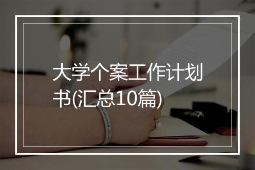 大学个案工作计划书(汇总10篇)