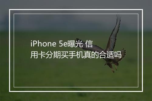 iPhone 5e曝光 信用卡分期买手机真的合适吗