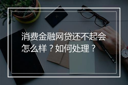 消费金融网贷还不起会怎么样？如何处理？