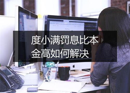 度小满罚息比本金高如何解决