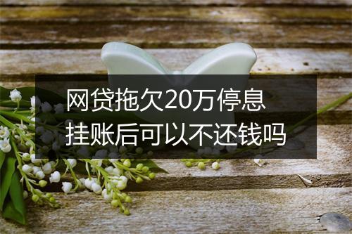 网贷拖欠20万停息挂账后可以不还钱吗