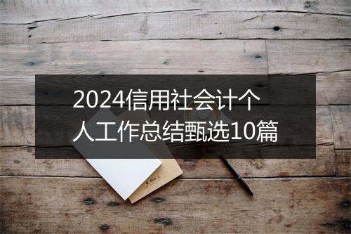 2024信用社会计个人工作总结甄选10篇