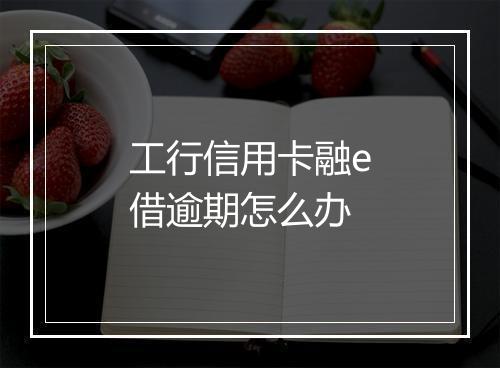 工行信用卡融e借逾期怎么办