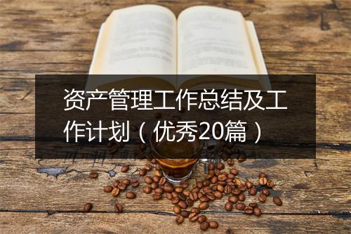 资产管理工作总结及工作计划（优秀20篇）