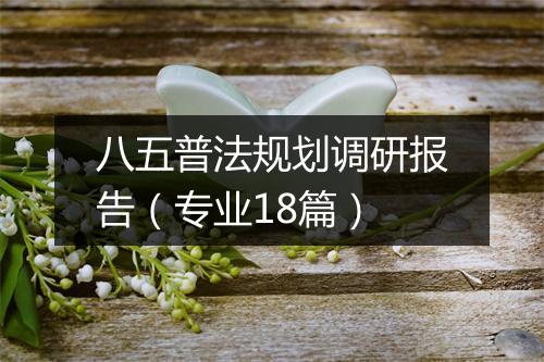 八五普法规划调研报告（专业18篇）