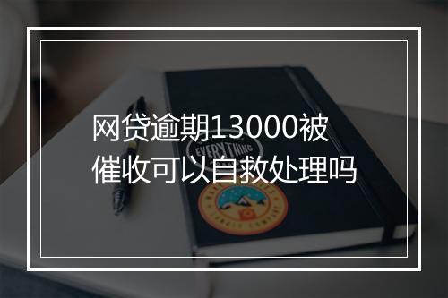网贷逾期13000被催收可以自救处理吗