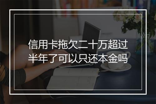 信用卡拖欠二十万超过半年了可以只还本金吗