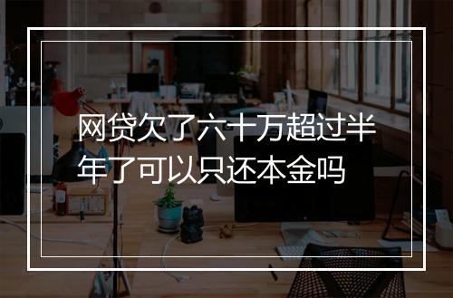 网贷欠了六十万超过半年了可以只还本金吗