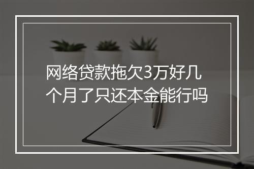 网络贷款拖欠3万好几个月了只还本金能行吗
