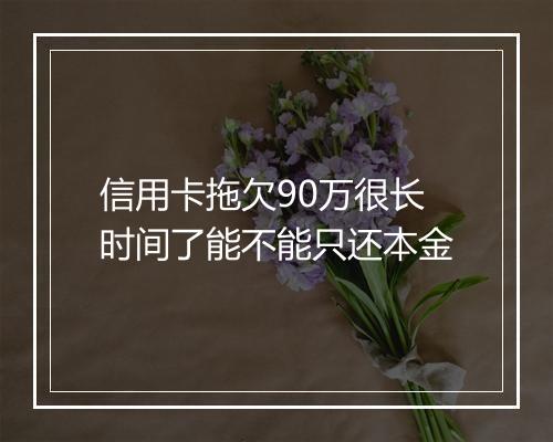 信用卡拖欠90万很长时间了能不能只还本金