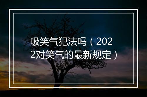 吸笑气犯法吗（2022对笑气的最新规定）