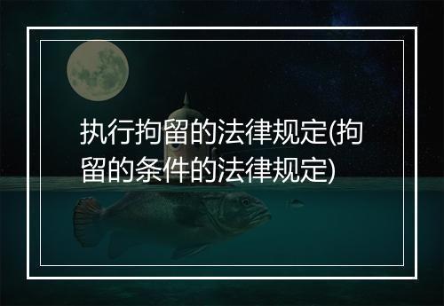 执行拘留的法律规定(拘留的条件的法律规定)