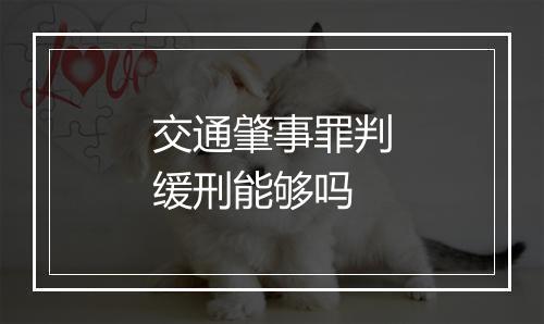 交通肇事罪判缓刑能够吗