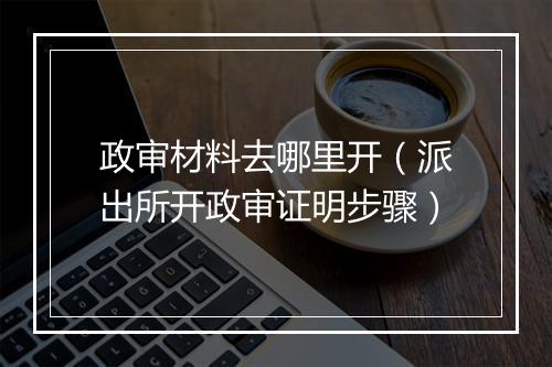 政审材料去哪里开（派出所开政审证明步骤）
