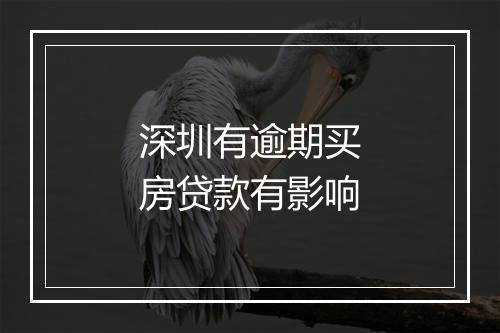 深圳有逾期买房贷款有影响