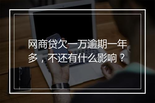 网商贷欠一万逾期一年多，不还有什么影响？